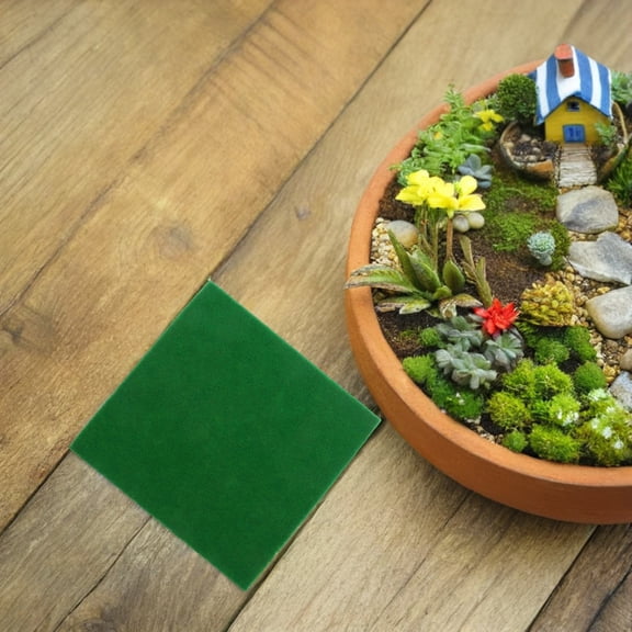 OULII 10Pcs Green Artificial Moss Turf for Decorative Dollhouse Lawn Mat