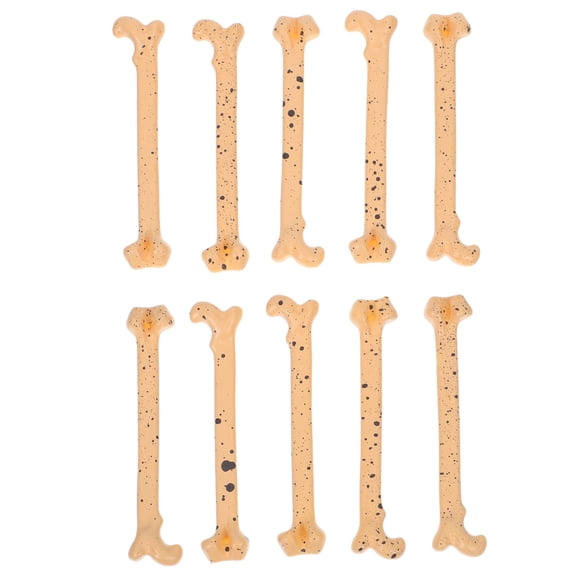 OULII 10 Pcs Skeleton Bone Toys Fake Skulls Bones Multi Colored Decoration For Haunted House Setups