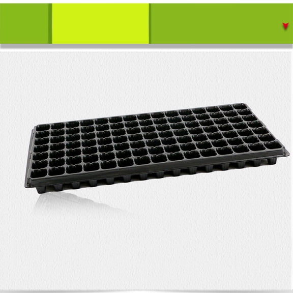 OULII 10Pcs Black Plastic Growing Tray with 105 Cells Holes Promotes Easy Root Growth