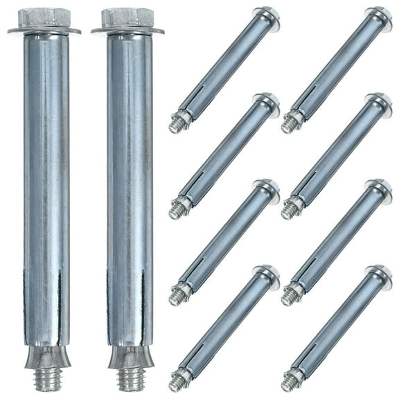 OULII 10-Pack Carbon Steel Expansion Bolts Heavy Duty Fasteners for Parking Blocks, Warning Posts, and Outdoor Installations