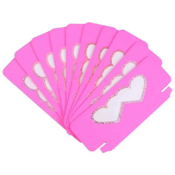 OULII 10Pcs False Eyelash Organizer Case Paper Lash Storage Box Rosy Color for Women