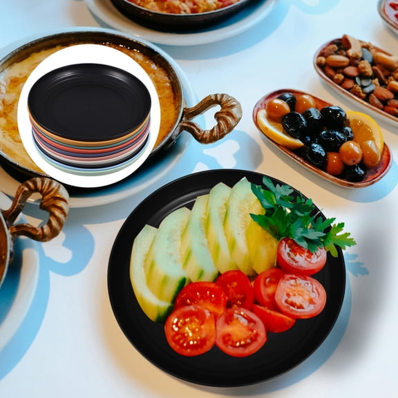 OULII 10pcs Reusable Plates Unbreakable Dishes for Family Gatherings and Home Use