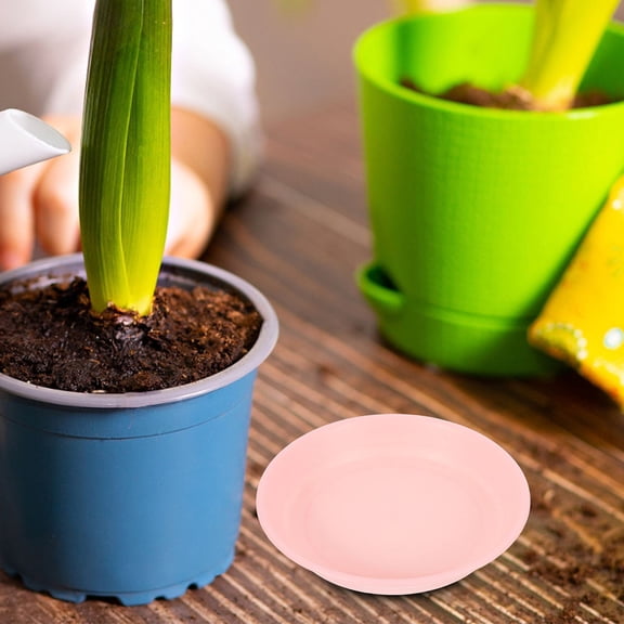 OULII 10pcs Plastic Nursery Pots Tray Round Flower Pot Saucer Water Catching