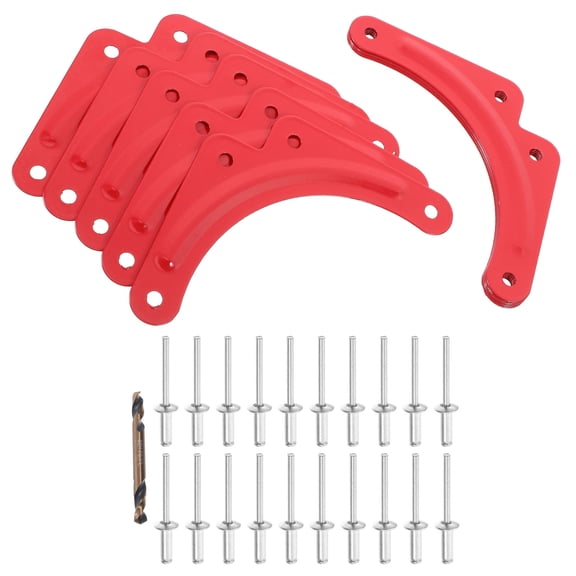 OULII 10Pcs Red Ladder Reinforcement Brackets Triangular Design for Enhanced Ladder Stability