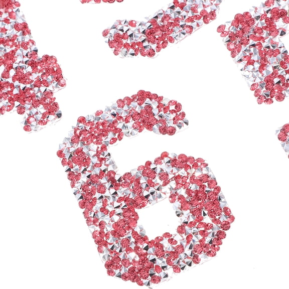 OULII 10Pcs Self Adhesive Rhinestone Number Patches for Clothes Iron on Gems Craft Decoration