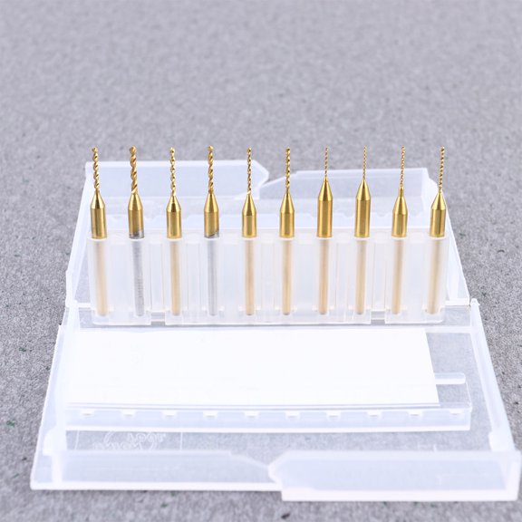 OULII 10Pcs Tungsten Steel Titanium Coated Drill Bit with High Strength for Cnc Milling and Pcb Processing