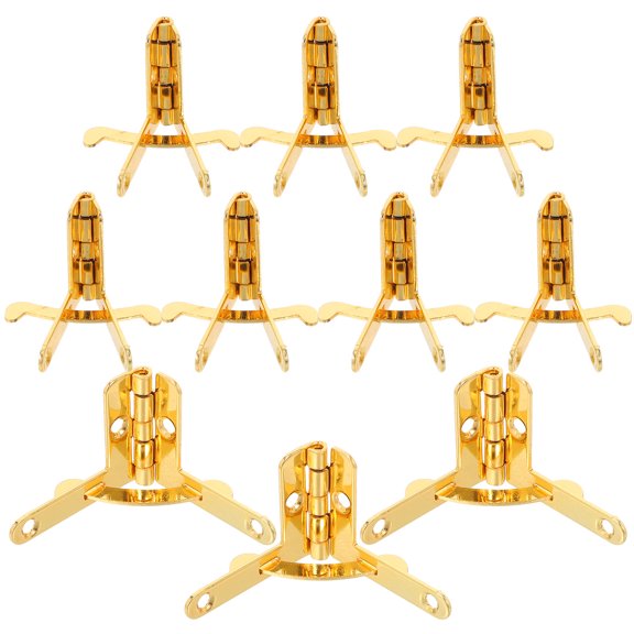 OULII 10Pcs Golden Decorative Hinges for Jewelry Boxes Small Metal Hardware for Home Use