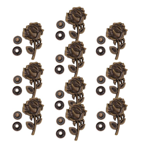 OULII 10 Sets Dark Brown Metal Snap Buckles for Sewing, Purse, Tote Bag, and Crafting Accessories
