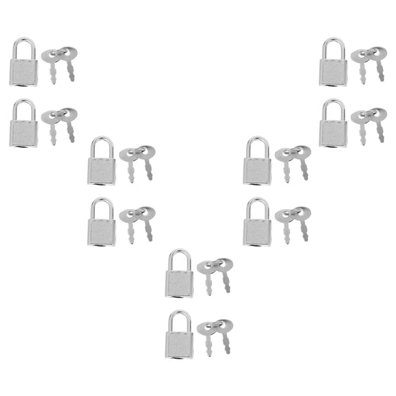 OULII 10Sets Compact Metal Pirate Lock with Key for Chest Backpack Travel Security