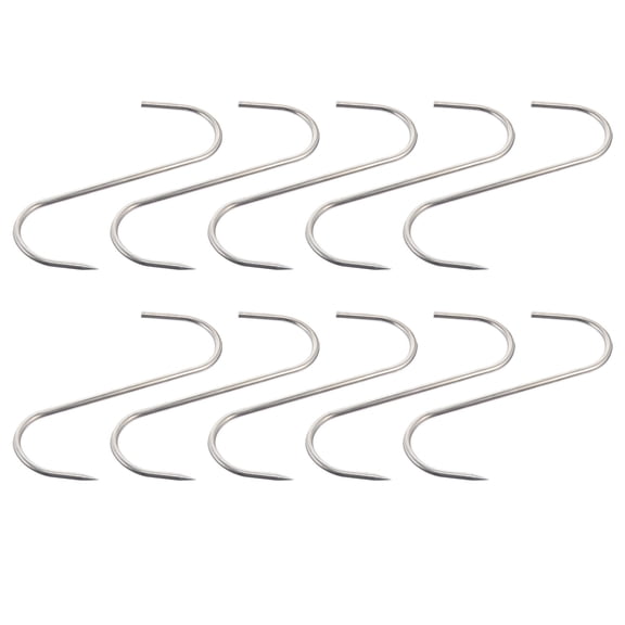OULII 10pcs BBQ Meat Hanger Hooks for Processing and Storing Bacon Ham and More