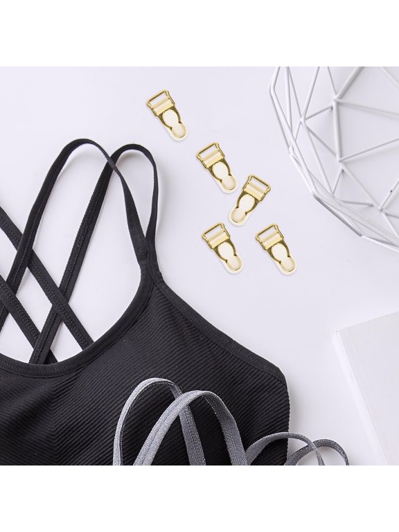 10pcs Gold Zinc Alloy Garter Strap Buckle Clips for Socks, Adjustable