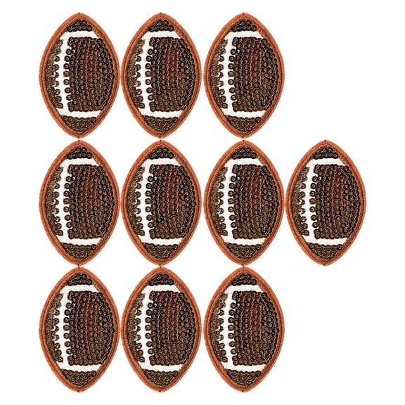 OULII 10-Pack Football Embroidered Sequin Iron- Patches for Clothing, Jackets, Hats, and Decoration