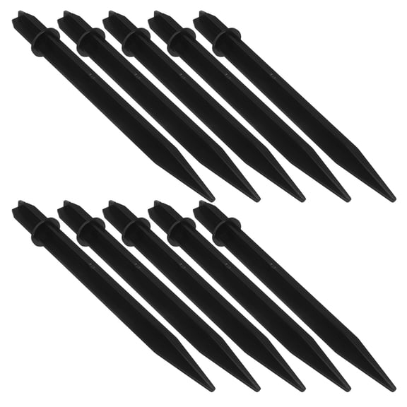 OULII 10Pcs Weather Resistant Black Plastic Solar Light Replacement Stakes for Landscape Lights