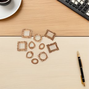OULII 10pcs Vintage Resin Picture Frame - Mini Golden Baroque Photo Frame for DIY Crafts Jewelry Making Photography Prop Mobile Phone Party Home Decor