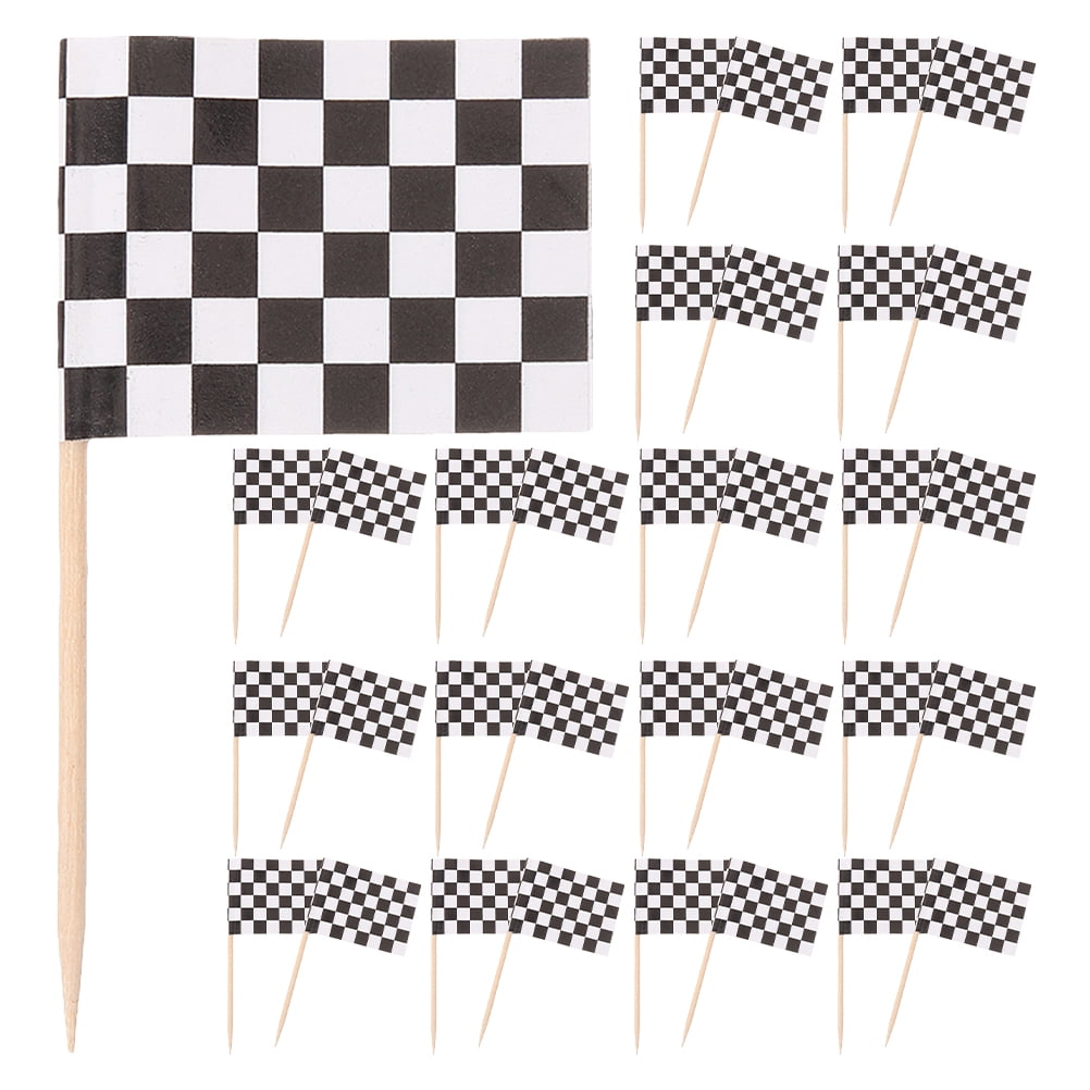Checkerd Flag Topper OULII Checkered Flag Toppers, Double-Sided Printed, Versatile for ...