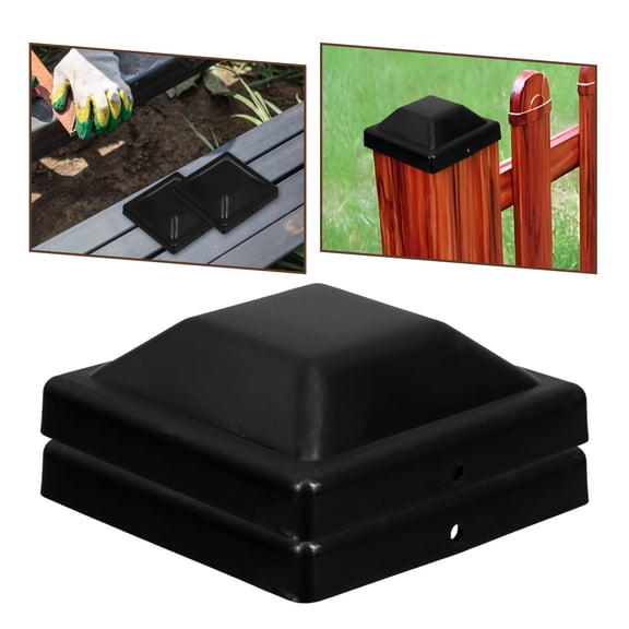 OULII Fence Caps Outdoor Use Black ABS 12pcs