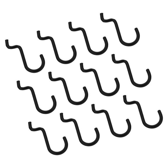 OULII 12Pcs Double Wire Pegboard Hooks Black for Shop Heavy Duty Tool Holder