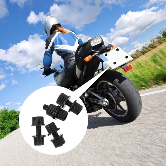OULII 12Pcs Black License Plate Screws Motorcycle Nylon Fasteners Easy Installation with Weather Resistance