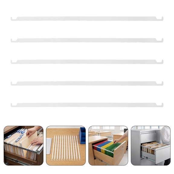 OULII 12Pcs Metal Hanging File Organizer Rails White for Office and Home Document Management