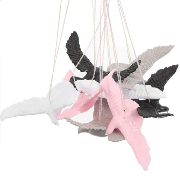 OULII 12Pcs Realistic Plastic Dove Pendant Decorations for Birds Craft and Cake Toppers