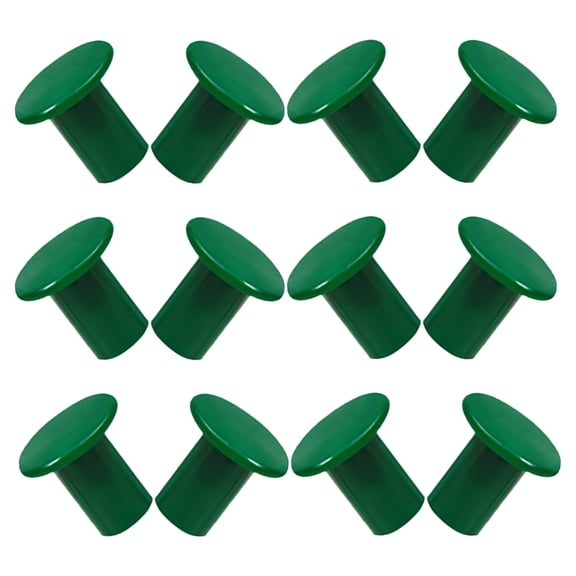 OULII 12Pcs Garden Cane Safety Caps Green Plastic Protectors for Bamboo Plant Stakes and Rods