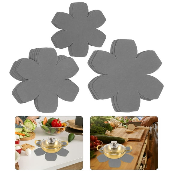 OULII 12Pcs Decorative Pan Protective Felt Mat Grey Pot Cushions for Glass Ceramic Bowls