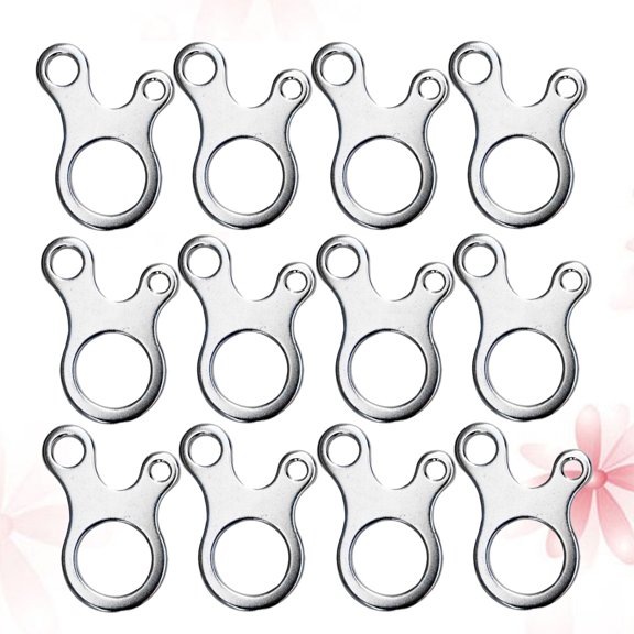 OULII 12Pcs Silver Tent Rope Fastener Aluminum Alloy Durable Wind Rope Buckle for Outdoor Use