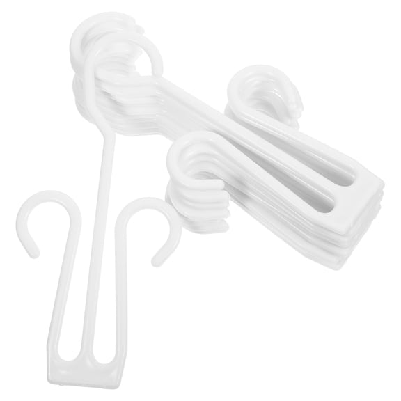 OULII 12Pcs White Plastic Hanging Shoe Rack Hooks for Home Bathroom Balcony Drying and Display Organizer