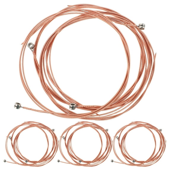 OULII 12Pcs Steel Acoustic Guitar Strings Set Gold for Enhanced Durability and Superior Sound Quality