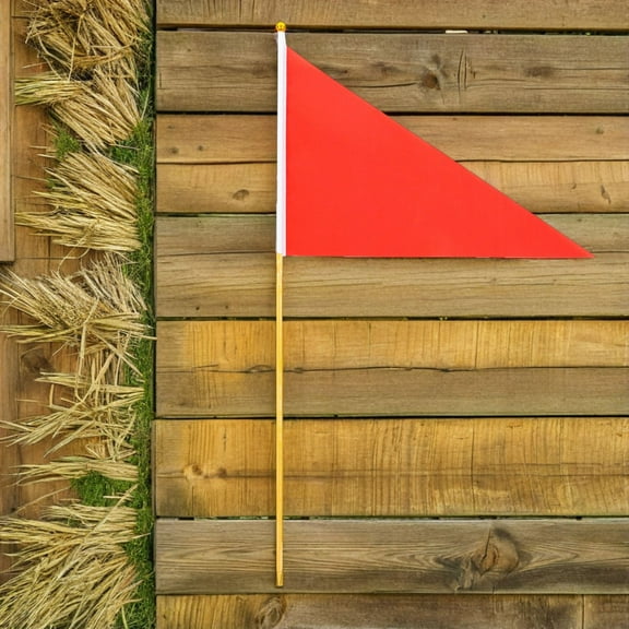 OULII 12Pcs Lawn Irrigation Flags Red Weatherproof Ground Marking Flags