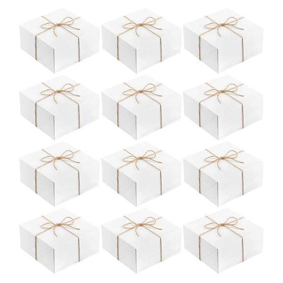 OULII 12Pcs White Paper Multi Function Containers Practical Storage and Wrapping Boxes with Lid