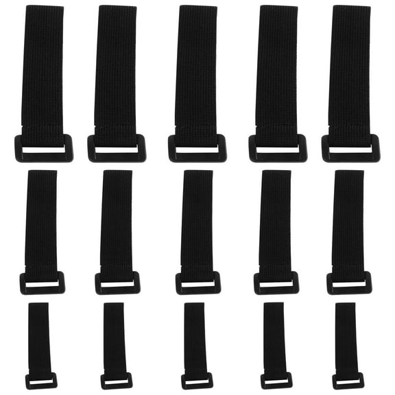 OULII 15Pcs Heavy Duty Storage Straps Adhesive Hook Tape Black for Organizing