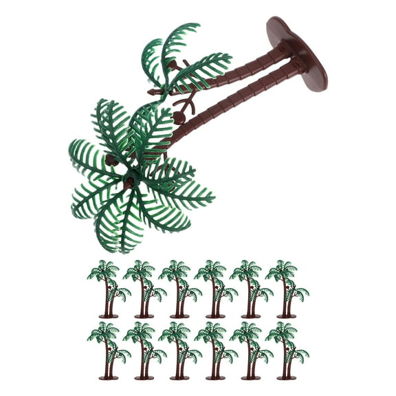 OULII 15Pcs Small Plastic Palm Trees for Aquarium Garden Models and Home Decor