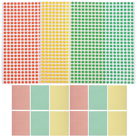 OULII 15 Sheets Round Adhesive Dot Stickers for Labeling Jars, Bottles, and Multiple Containers