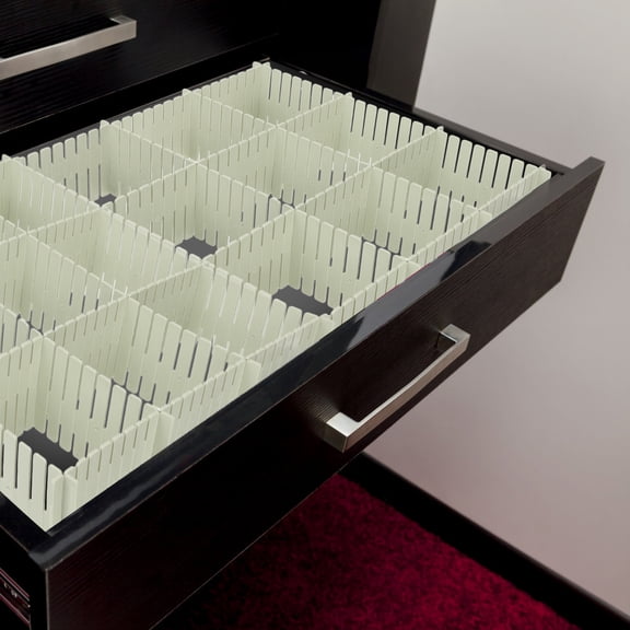 OULII 16-Piece Adjustable Plastic Drawer Dividers Organizer for Home, Assorted Colors, Space-Saving Storage Solution