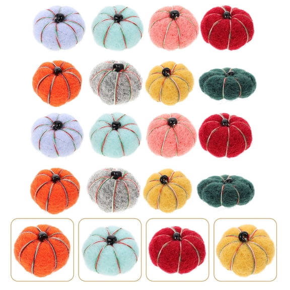 OULII 16-Piece Felt Pumpkin Ornaments Set, Lightweight Wool Felt Decorations for Home, , Fall and Party Decor