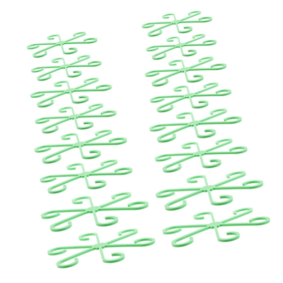 OULII 16Pcs Plant Stem Support Stakes for Indoor Potted Plants Green Plastic Stable Climbing Flower Holders