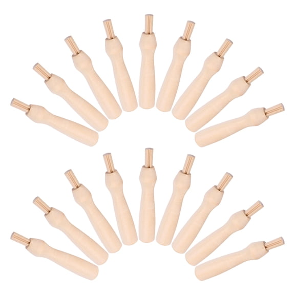 OULII 18Pcs Ergonomic Wooden Felting Needle Handles for DIY Wool Felt Poking and Punch Needle Crafts