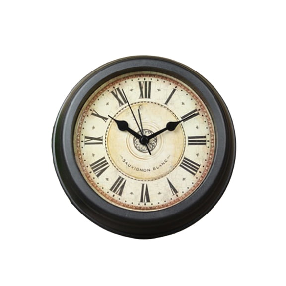 OULII 1PC Retro Alarm Clock Coffee Plastic Dual Clock Design Vintage Style for Home Decoration and Office Use