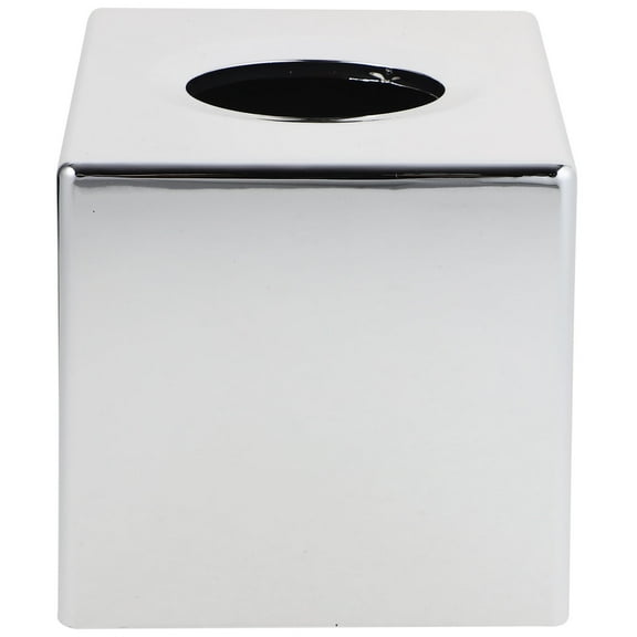 OULII Tissue Box Decoration Silver Abs 1Set 5.4X5.4X5.1In