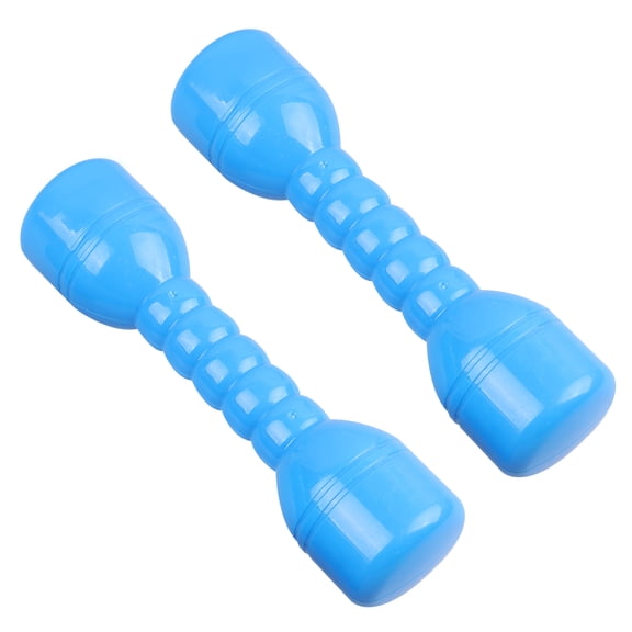 OULII 1Pair Small Plastic Dumbbells Blue Closed Opening Design for Rust Free Durable Exercise