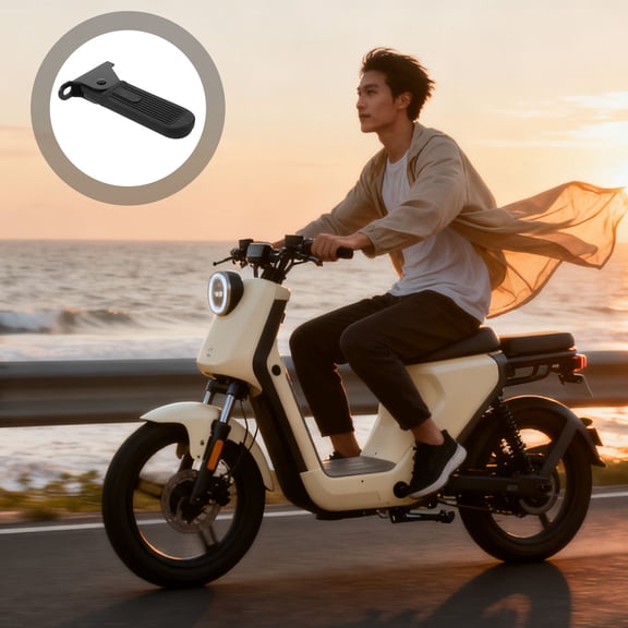 OULII Iron Bike Pedals, Black, Heavy Duty, Foldable, for Electric Bikes 1Pair