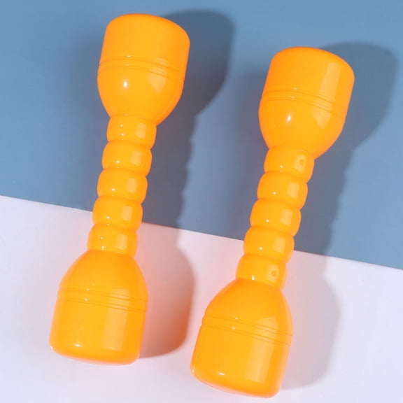 OULII 1Pair Yellow Plastic Barbells Exercise Tool for Hand Eye Coordination and Arm Strength