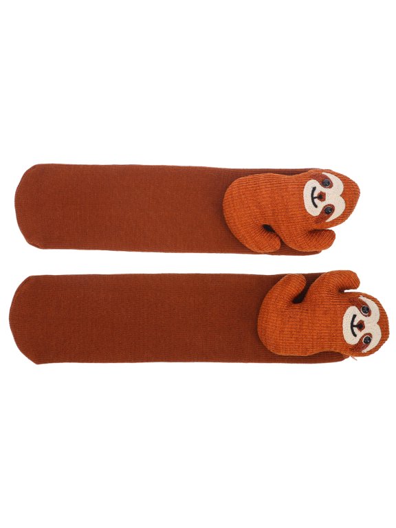 1Pair Sloth Hug Socks Hand Crocheted Warm Winter Socks for Women