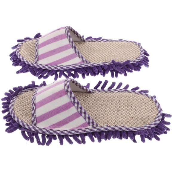 OULII Reusable Mop Slippers for Home Office Cleaning, Comfortable Microfiber Floor Duster Shoe Covers, Washable House Footwear