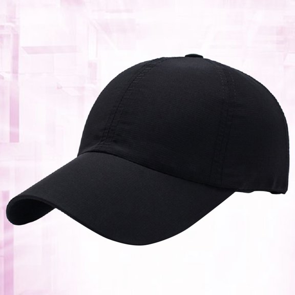 OULII 1Pc Black All Match Baseball Cap Peaked Hat Unisex for Outdoor Sports