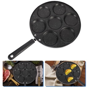 OULII Black Nonstick Frying Pan with Handle and Seven Hole Design, Cookware for Easy Cooking