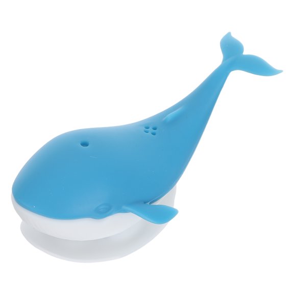 OULII 1Pc Blue Creative Whale Design Tea Filter Soft Silicone Material for Restaurant Use