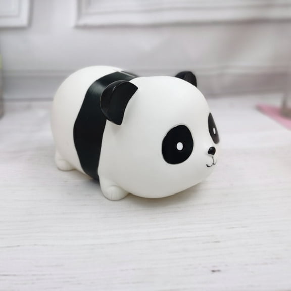 OULII 1Pc Coin Storage Jar Black PVC Panda Shape Money Box for Daily Saving Use