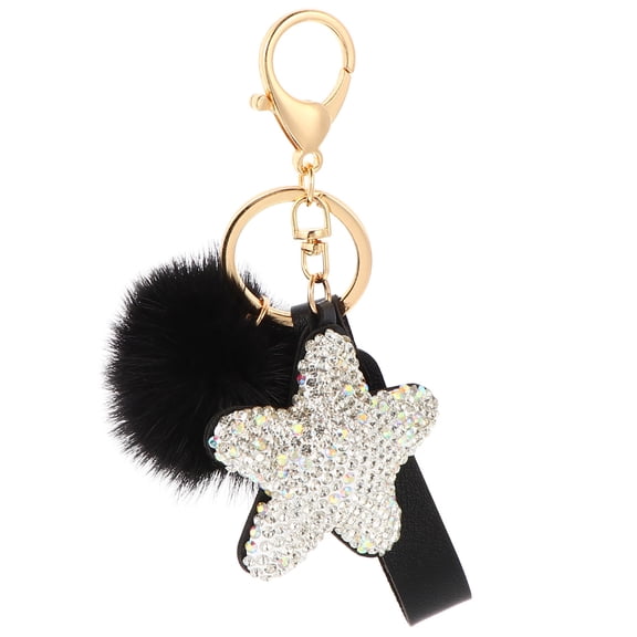 OULII Black Metal Buckle Keychain, Small Portable Decorative Bag Charm Pendant for Keys and Accessories